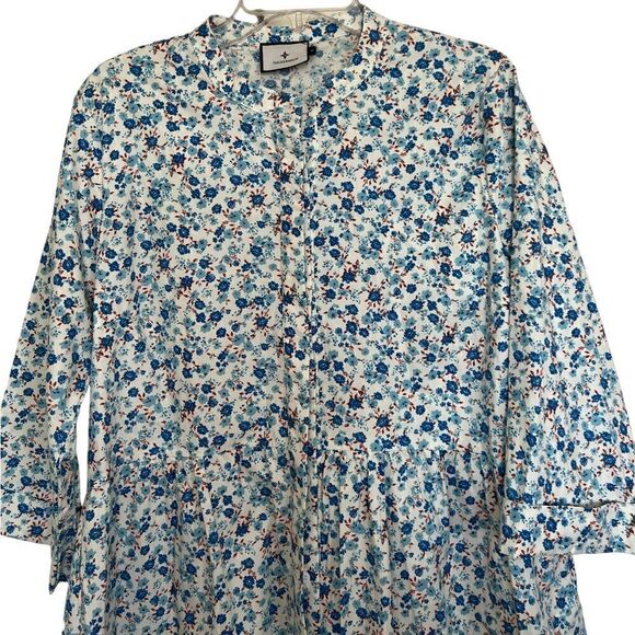 Tuckernuck Bluebell Floral Ditsy Calico Royal Shirt Dress Size XL - Picture 4 of 11